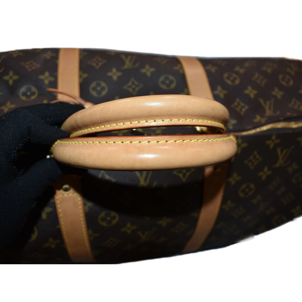 LOUIS VUITTON Keepall Monogram Brown Canvas Boston Bag Travel - Picture 7 of 9